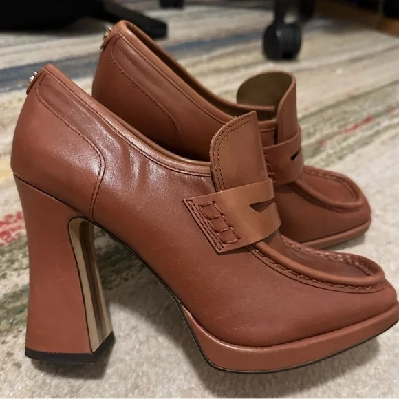 Sam Edelman Brown Heeled Loafers - Picture 8 of 10